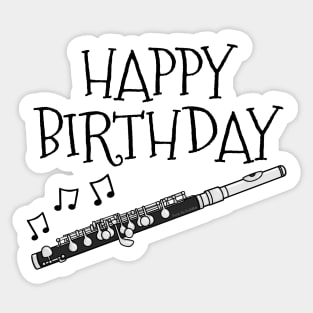 Piccolo Happy Birthday Piccoloist Woodwind Musician Sticker